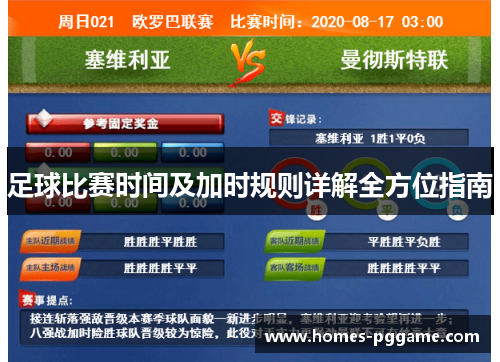 足球比赛时间及加时规则详解全方位指南 足球比赛时间及加时规则详解全方位指南