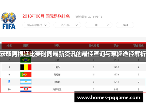 获取阿根廷比赛时间最新资讯的最佳查询与掌握途径解析